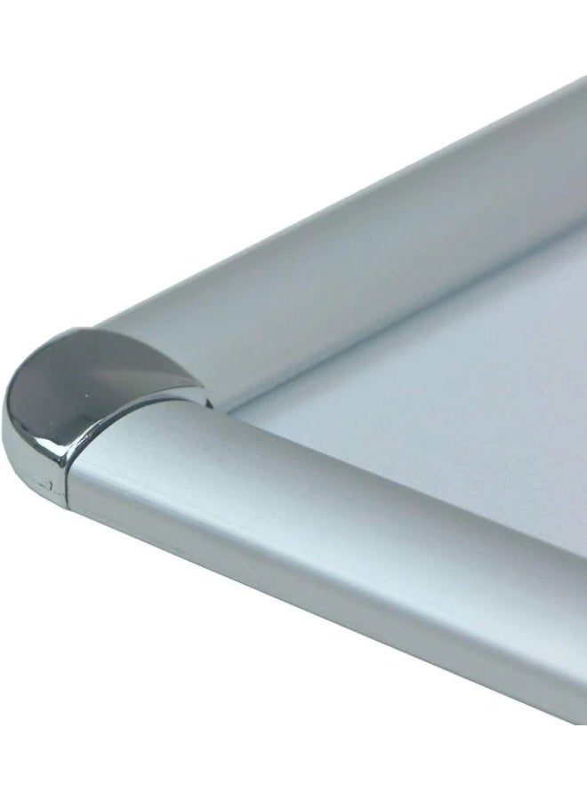 Premium Aluminum Snap Frame - Front-Loading Clip Frame for A4 Posters, Wall Mounted Professional Display with Chrome Corners, Silver - Image 2